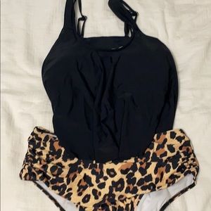 High Waist Flounce Bikini Set Leopard Cheetah XXL